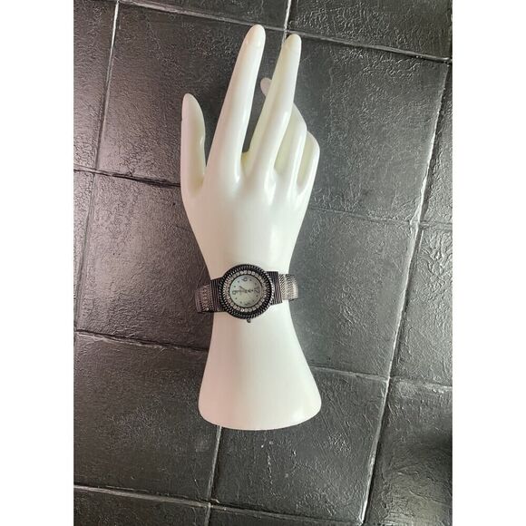 PD Women's Hematite Duff pave bangle watch, Signed - Picture 2 of 4